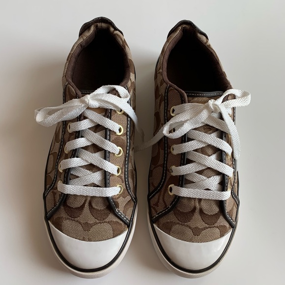 Coach Shoes - Coach Signature Logo Sneakers Tennis Shoes